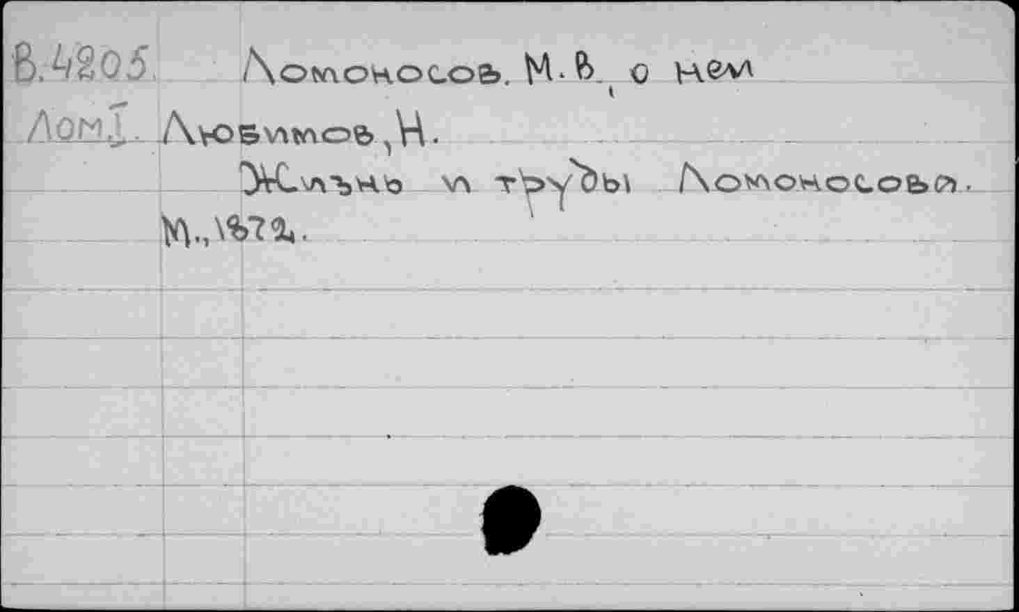 ﻿■вла<?5		Ломоносов М.в G MßW
Лом£,	/XvoswMoft Va.	
		~ 1 ' ’ З^СхлЪНЬ \Л	/\о^ОНОСОЫ7). >7%.
	М.,\%	
		
		
		
		
		
		
					:	.—_—		•	